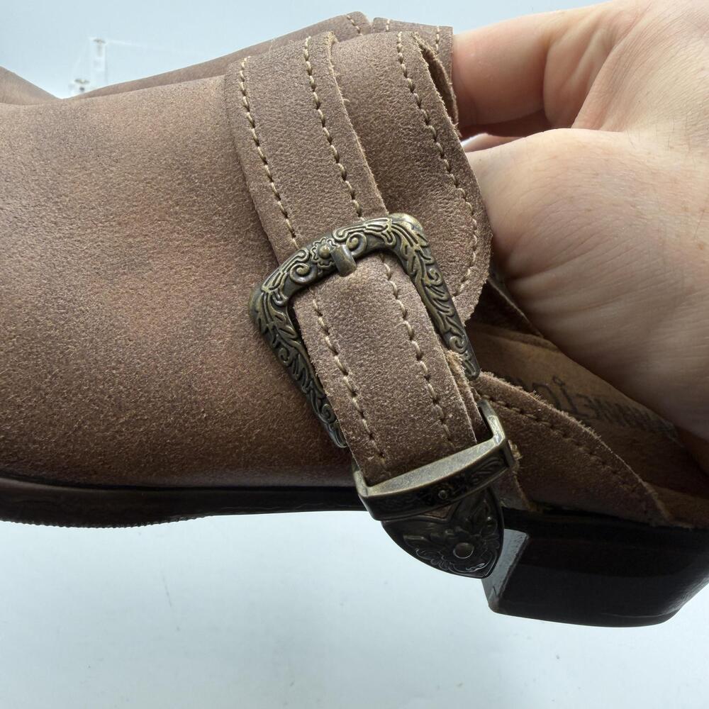 Minnetonka Clogs Shoes Womens Size 6 Brown Leather Comfort Mule Slip On 1543 - Picture 6 of 9
